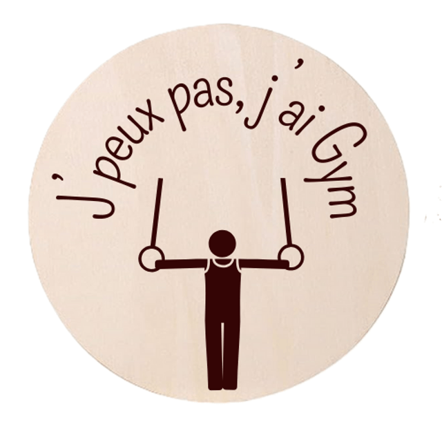 Disque accessoire - Collection spéciale humour et sport "J'peux pas j'ai ..." pour panneau de porte interchangeable By Romalysa