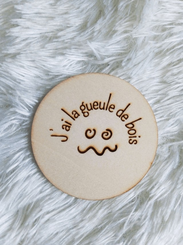 Disque accessoire "J'ai la gueule de bois" pour panneau de porte interchangeable By Romalysa