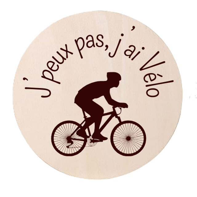 Disque accessoire - Collection spéciale humour et sport "J'peux pas j'ai ..." pour panneau de porte interchangeable By Romalysa