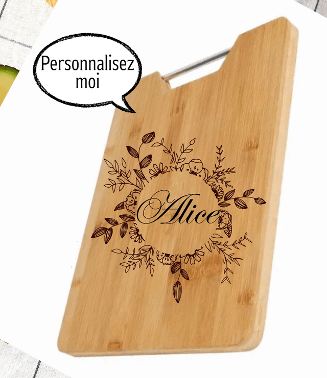 Planche à découper / planche apéro en bois gravure laser personnalisable - neuf / Cadeau fête, anniversaire, crémaillère, mariage (1)