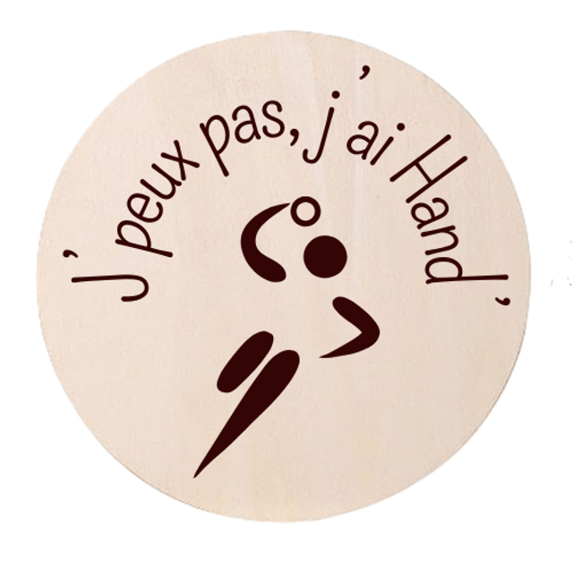 Disque accessoire - Collection spéciale humour et sport "J'peux pas j'ai ..." pour panneau de porte interchangeable By Romalysa