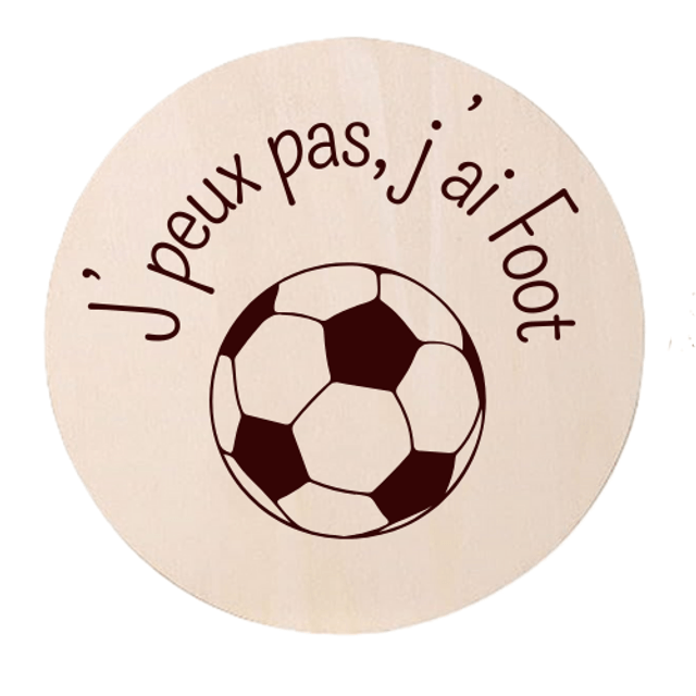 Disque accessoire - Collection spéciale humour et sport "J'peux pas j'ai ..." pour panneau de porte interchangeable By Romalysa