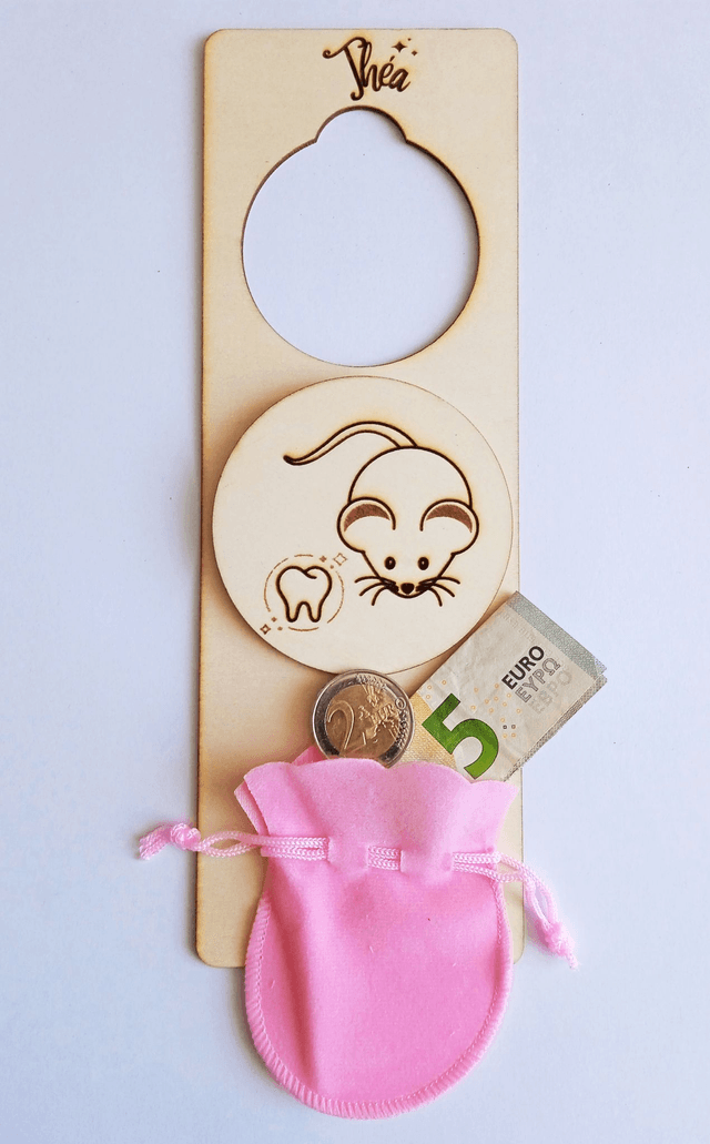 Panneau de porte interchangeable "petite souris" spéciale dents de lait By Romalysa -- Kit complet