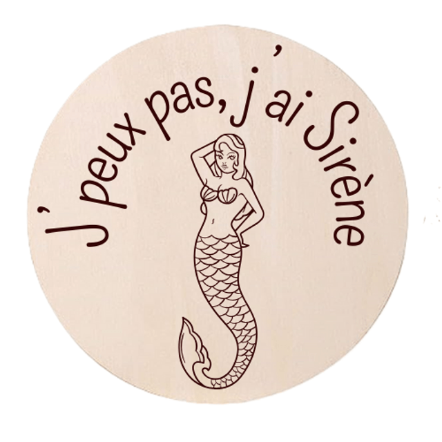 Disque accessoire - Collection spéciale humour et sport "J'peux pas j'ai ..." pour panneau de porte interchangeable By Romalysa