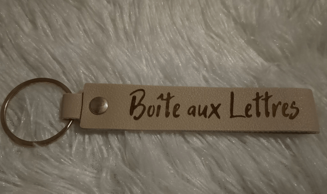 Porte-clés en cuir PU - Gravure laser - Prénom personnalisable