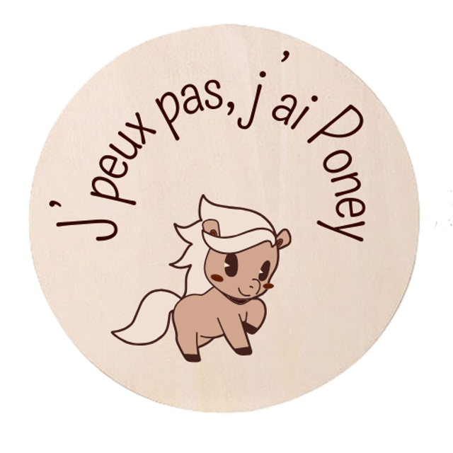 Disque accessoire - Collection spéciale humour et sport "J'peux pas j'ai ..." pour panneau de porte interchangeable By Romalysa