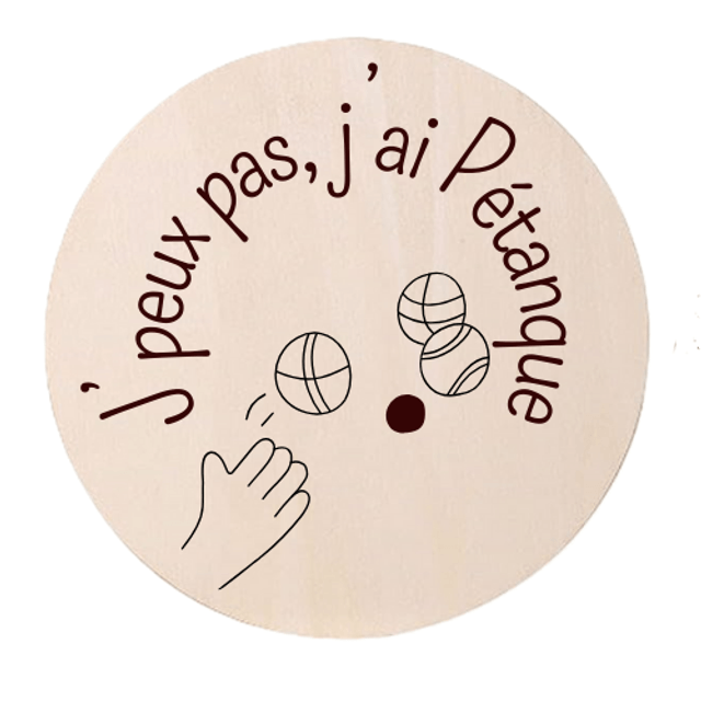 Disque accessoire - Collection spéciale humour et sport "J'peux pas j'ai ..." pour panneau de porte interchangeable By Romalysa
