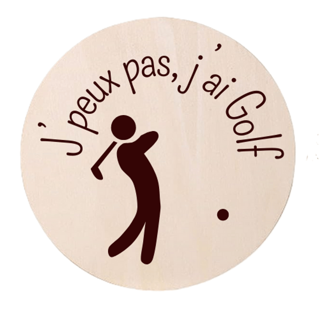 Disque accessoire - Collection spéciale humour et sport "J'peux pas j'ai ..." pour panneau de porte interchangeable By Romalysa