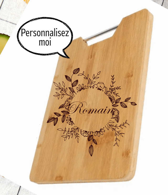 Planche à découper / planche apéro en bois gravure laser personnalisable - neuf / Cadeau fête, anniversaire, crémaillère, mariage (1)
