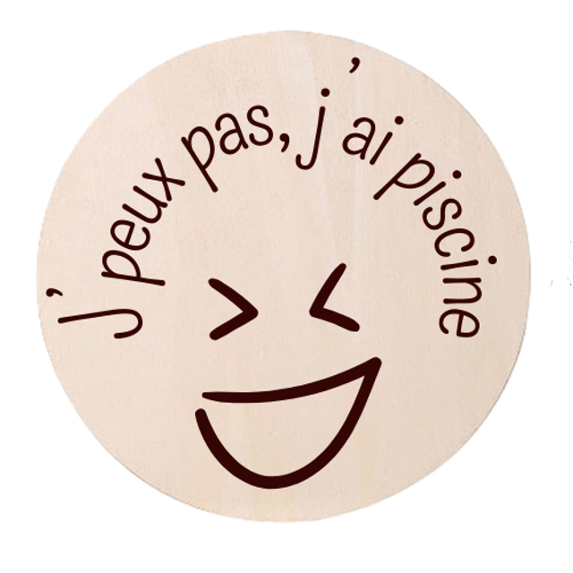 Disque accessoire - Collection spéciale humour et sport "J'peux pas j'ai ..." pour panneau de porte interchangeable By Romalysa