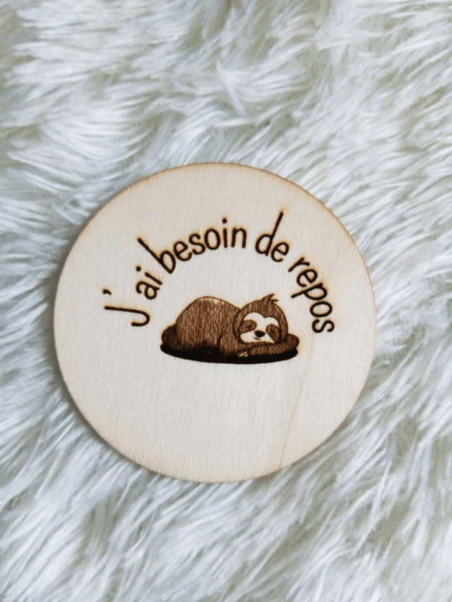 Disque accessoire "J'ai besoin de repos" pour panneau de porte interchangeable By Romalysa