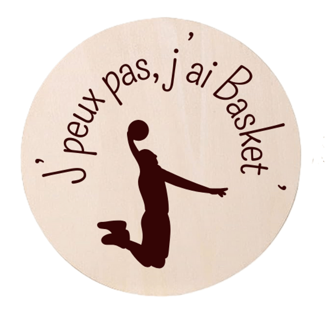 Disque accessoire - Collection spéciale humour et sport "J'peux pas j'ai ..." pour panneau de porte interchangeable By Romalysa