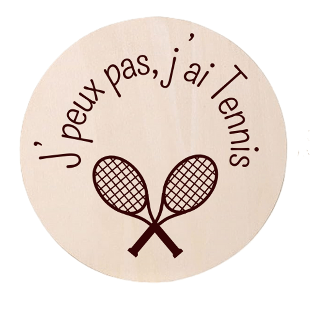 Disque accessoire - Collection spéciale humour et sport "J'peux pas j'ai ..." pour panneau de porte interchangeable By Romalysa