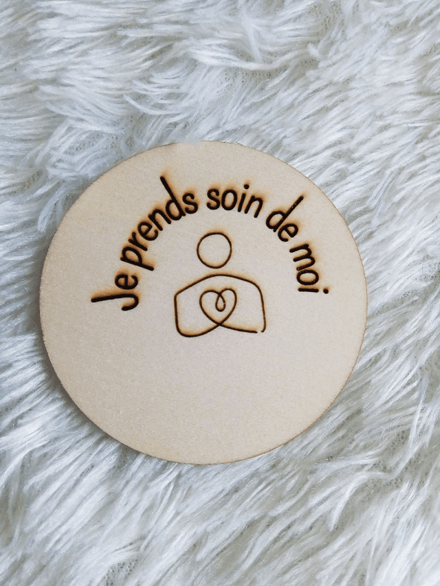 Disque accessoire &quot;Je prends soin de moi&quot; pour panneau de porte interchangeable By Romalysa