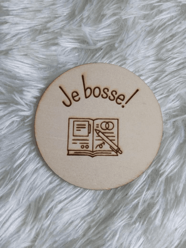 Disque accessoire &quot;Je bosse&quot; pour panneau de porte interchangeable By Romalysa