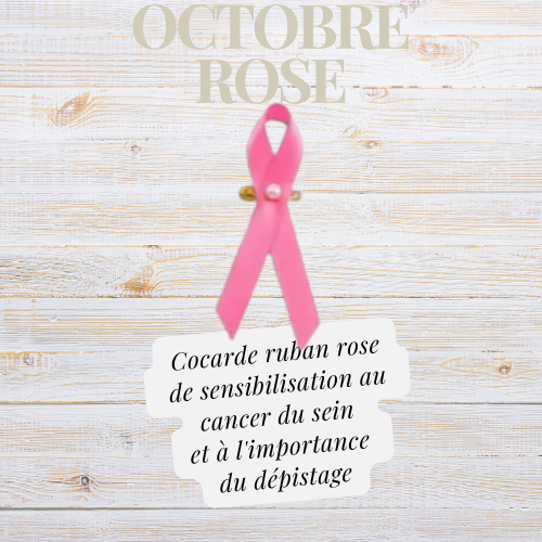 Badge - Cocarde Ruban rose en satin / Octobre Rose