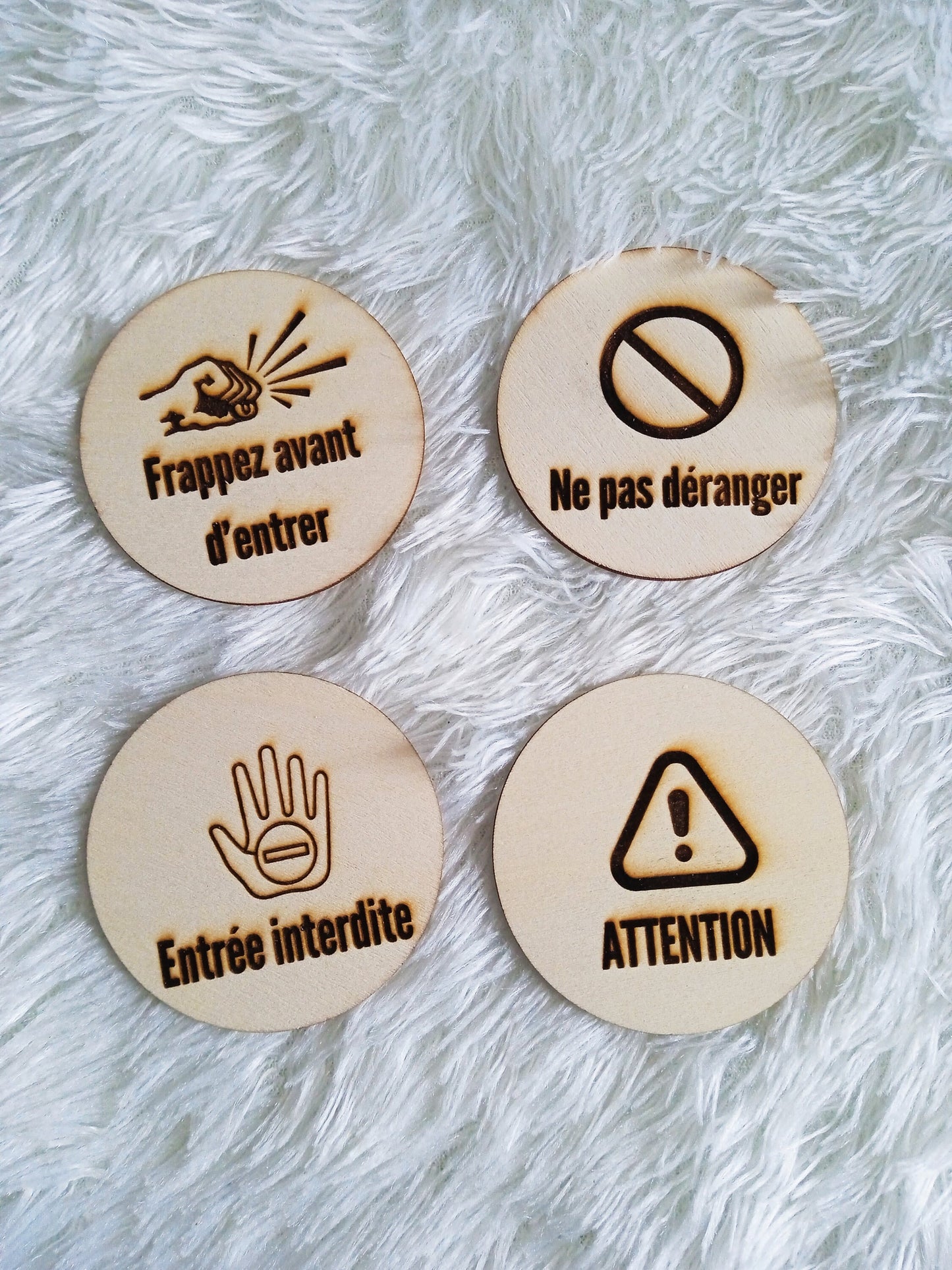 Lot de 4 disques-accessoires de base pour panneau de porte interchangeable By Romalysa