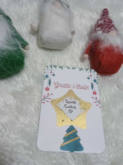 24 Cartes à gratter pour vos calendriers de l'Avent alternatifs - Thème Sapin de Noël - Etoile