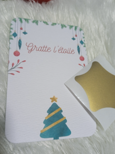 24 Cartes à gratter pour vos calendriers de l'Avent alternatifs - Thème Sapin de Noël - Etoile