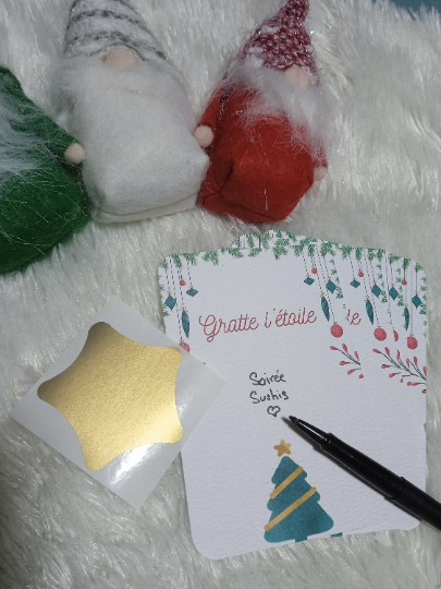 24 Cartes à gratter pour vos calendriers de l'Avent alternatifs - Thème Sapin de Noël - Etoile