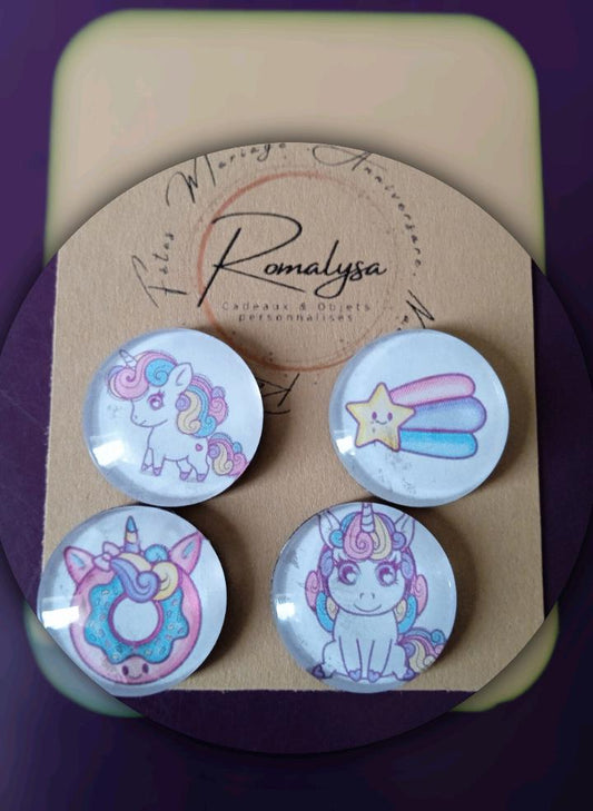 Les magnets / aimants licorne pastel