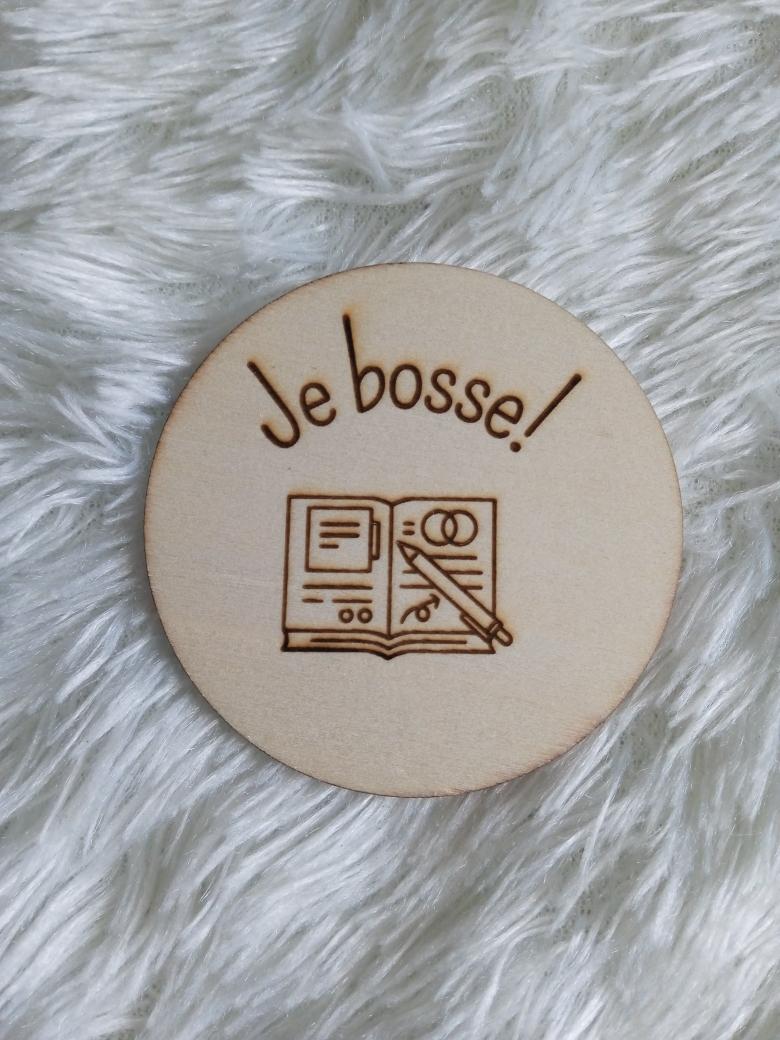 Disque accessoire "Je bosse" pour panneau de porte interchangeable By Romalysa