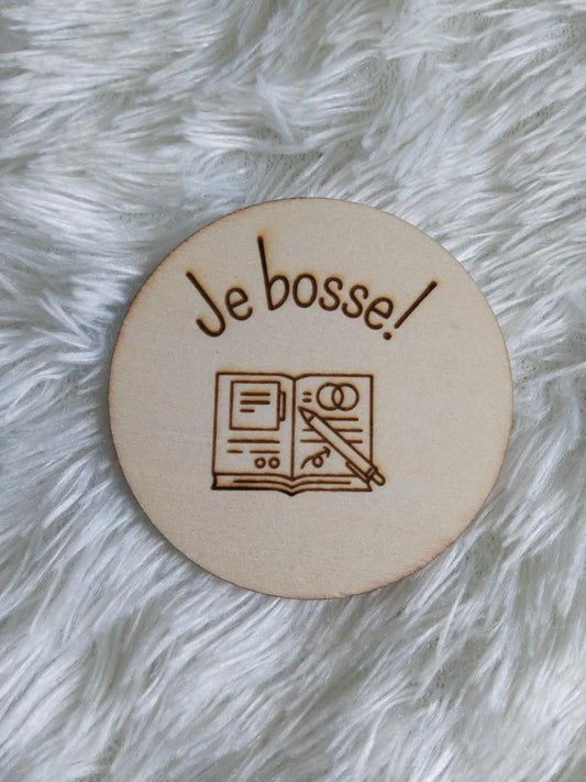 Disque accessoire "Je bosse" pour panneau de porte interchangeable By Romalysa